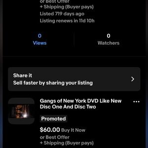 Gangs of New York DVD - Like New